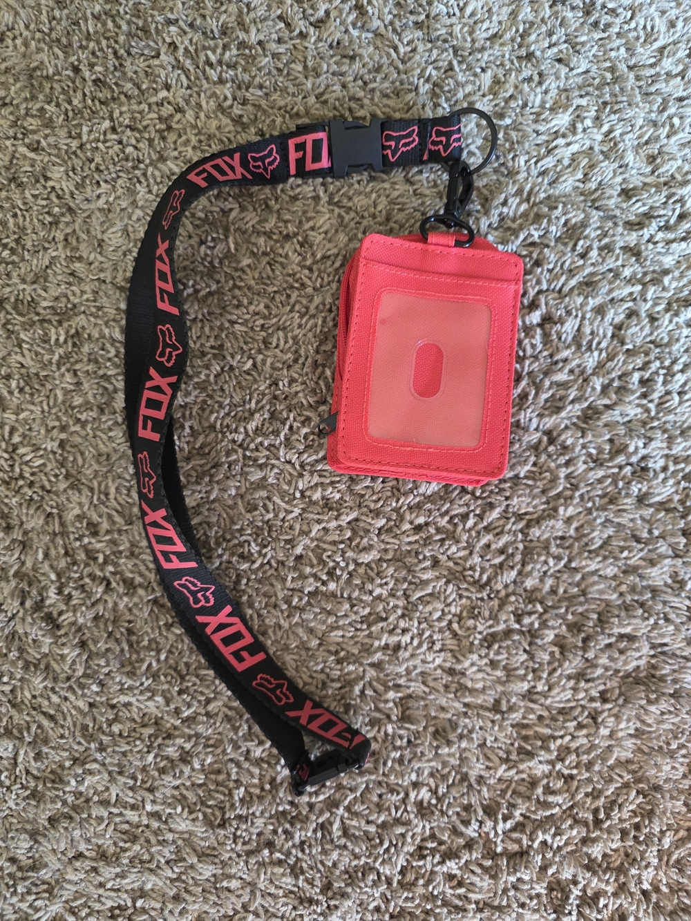 Fox Pink ID Card Holder Lanyard